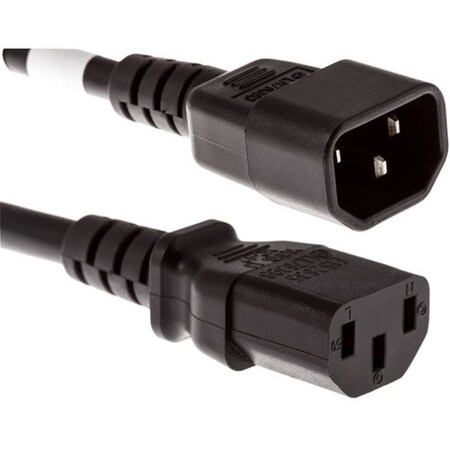 Unirise Usa POWER CORD C13 - C14, 18AWG, 10AMP, 250V, SVT JACKET, BLACK, 7FT, IEC C13 TO IEC PWRC13C1407FBLK